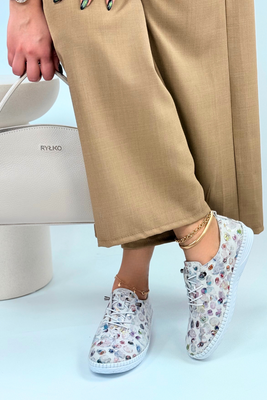 Kolorowe półbuty damskie skórzane