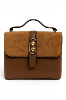 Torebka damska listonoszka z klapą coffee