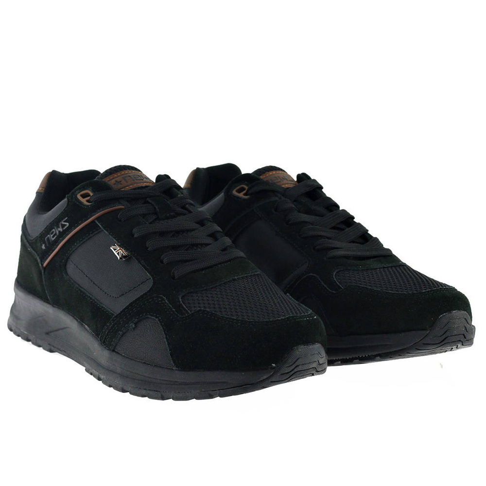 Sneakersy męskie czarne sznurowane sportowe