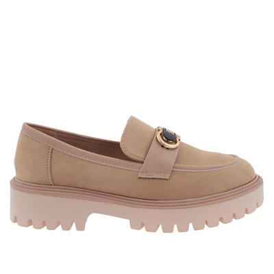 Бежеві замшеві мокасини на платформі Potocki