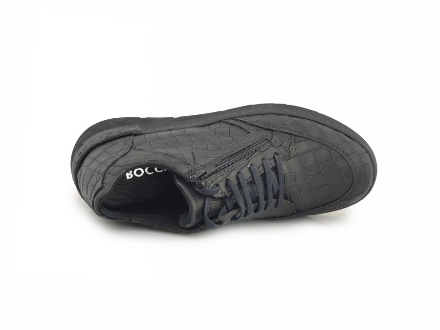 Sneakersy BOCCATO 0382-1026 czarny motyw krokodyla