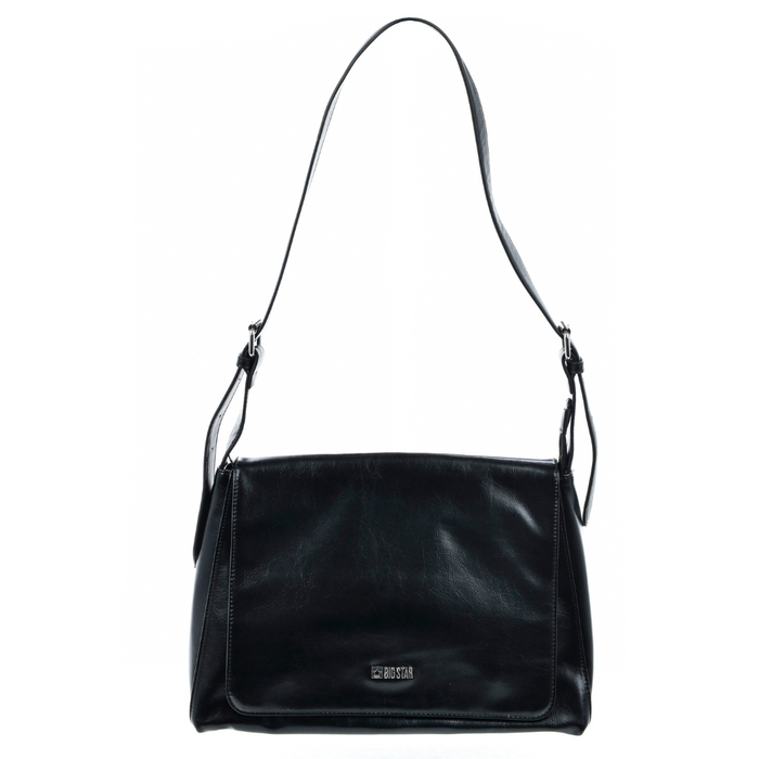 Czarna listonoszka damska z klapą na klips Big Star