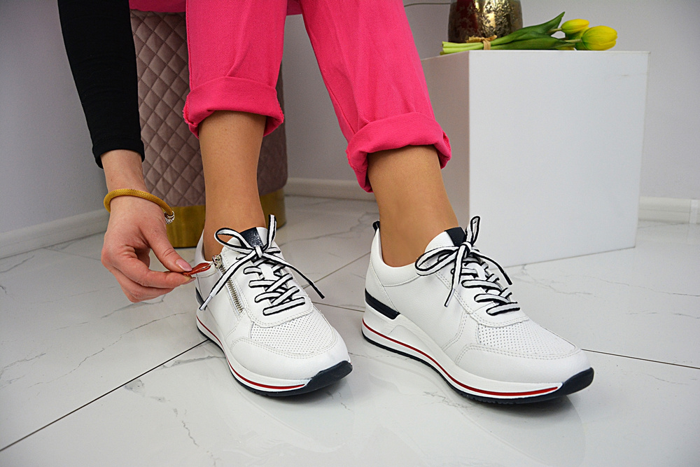 Sneakersy Remonte D3207-80 białe