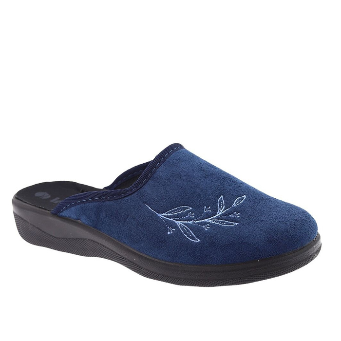 Жіночі темно-сині домашні тапочки з вишивкою Inblu