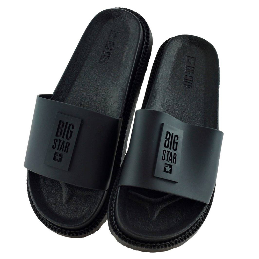 Czarne klapki damskie na platformie Big Star