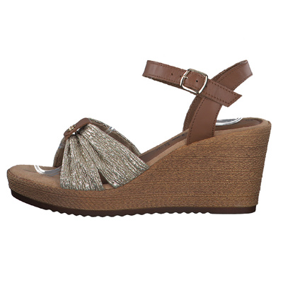 Sandały Tamaris 1-28346-20 496 złote na koturnie