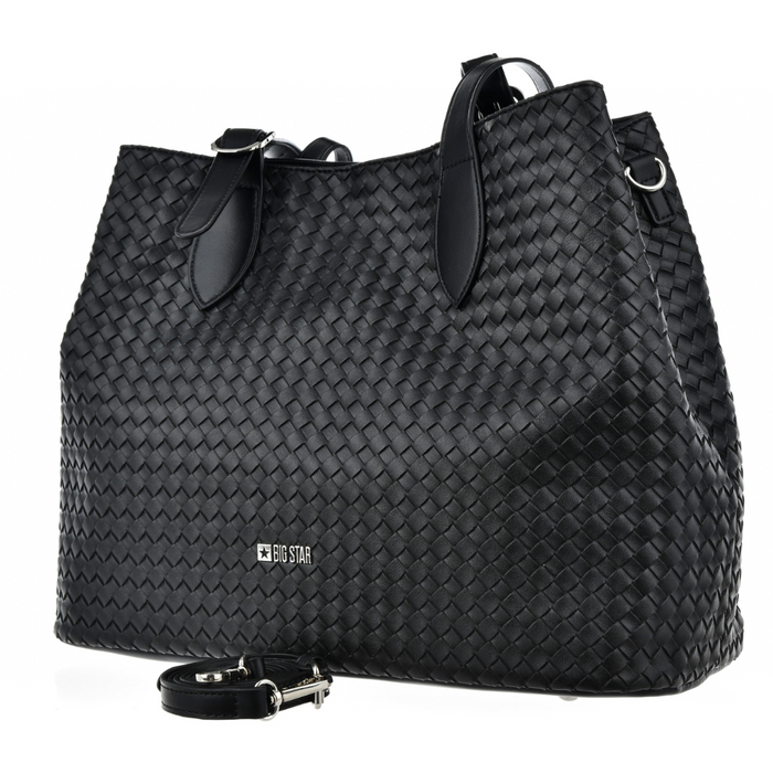Чорна велика сумка для покупок на блискавці Big Star