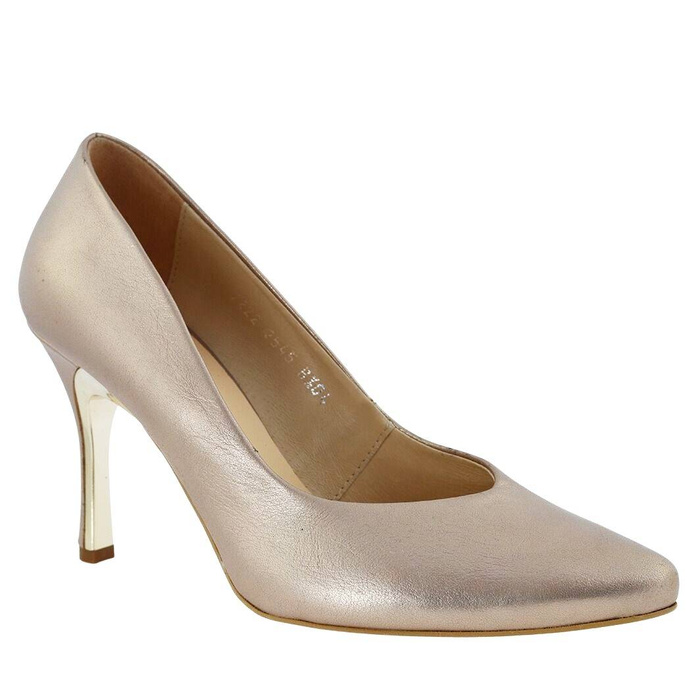 Стильні високі підбори Kordel із золота та блискучої шкіри