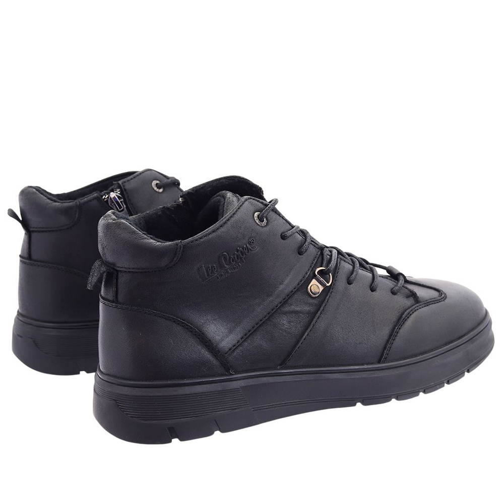 Чоловічі шкіряні утеплені зимові черевики, чорні Lee Cooper