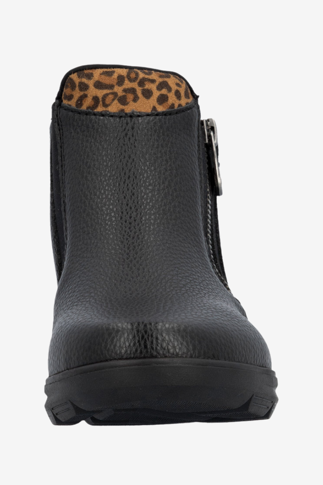 Жіночі бордові лаковані утеплені чоботи Rieker