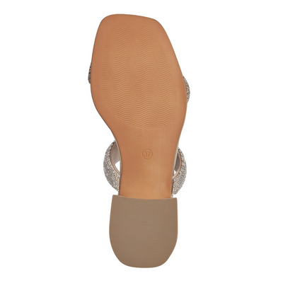 Золоті шльопанці, прикрашені стразами Marco Tozzi