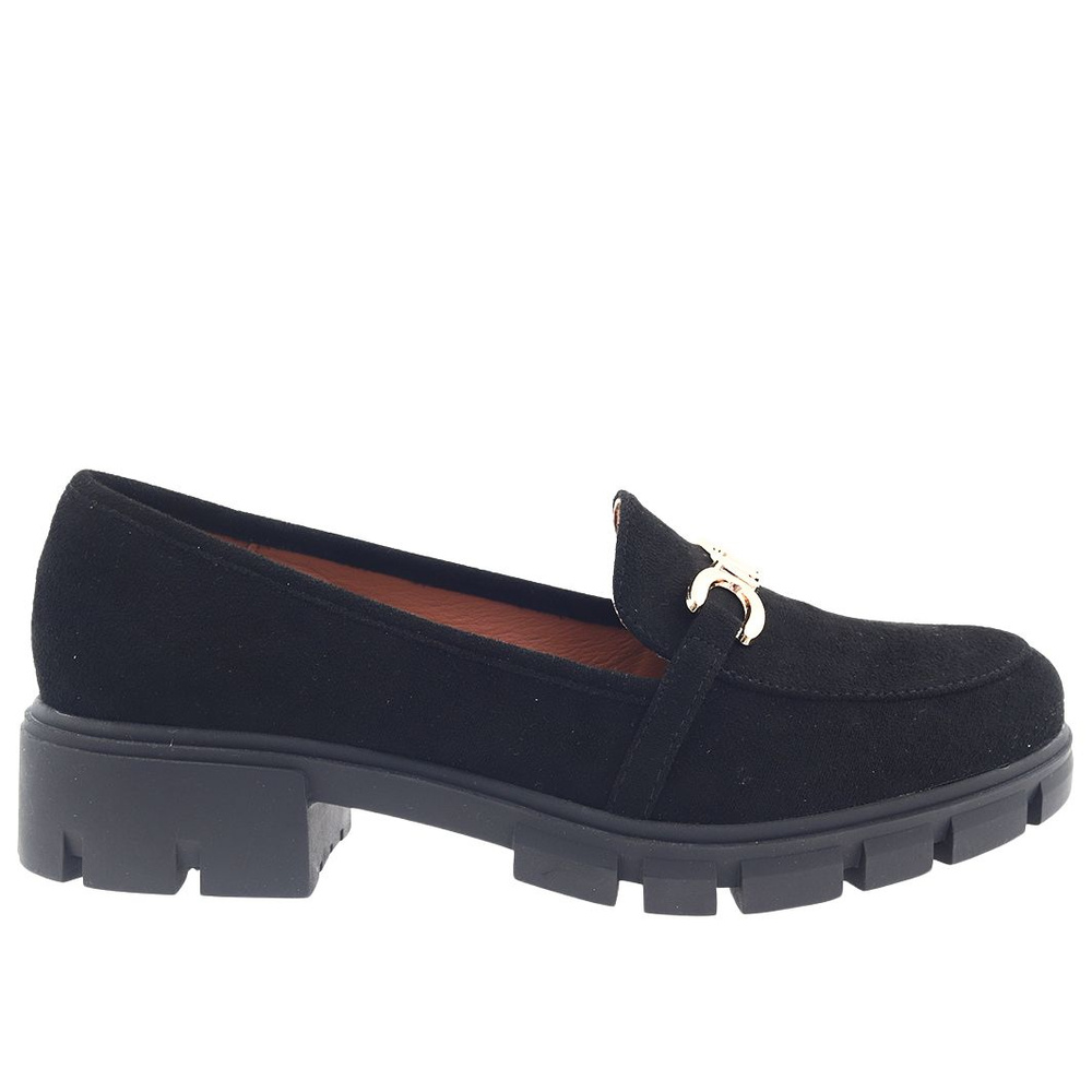 Чорні мокасини із золотою аплікацією від M. Daszyński 