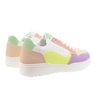 Kolorowe sneakersy damskie sznurowane