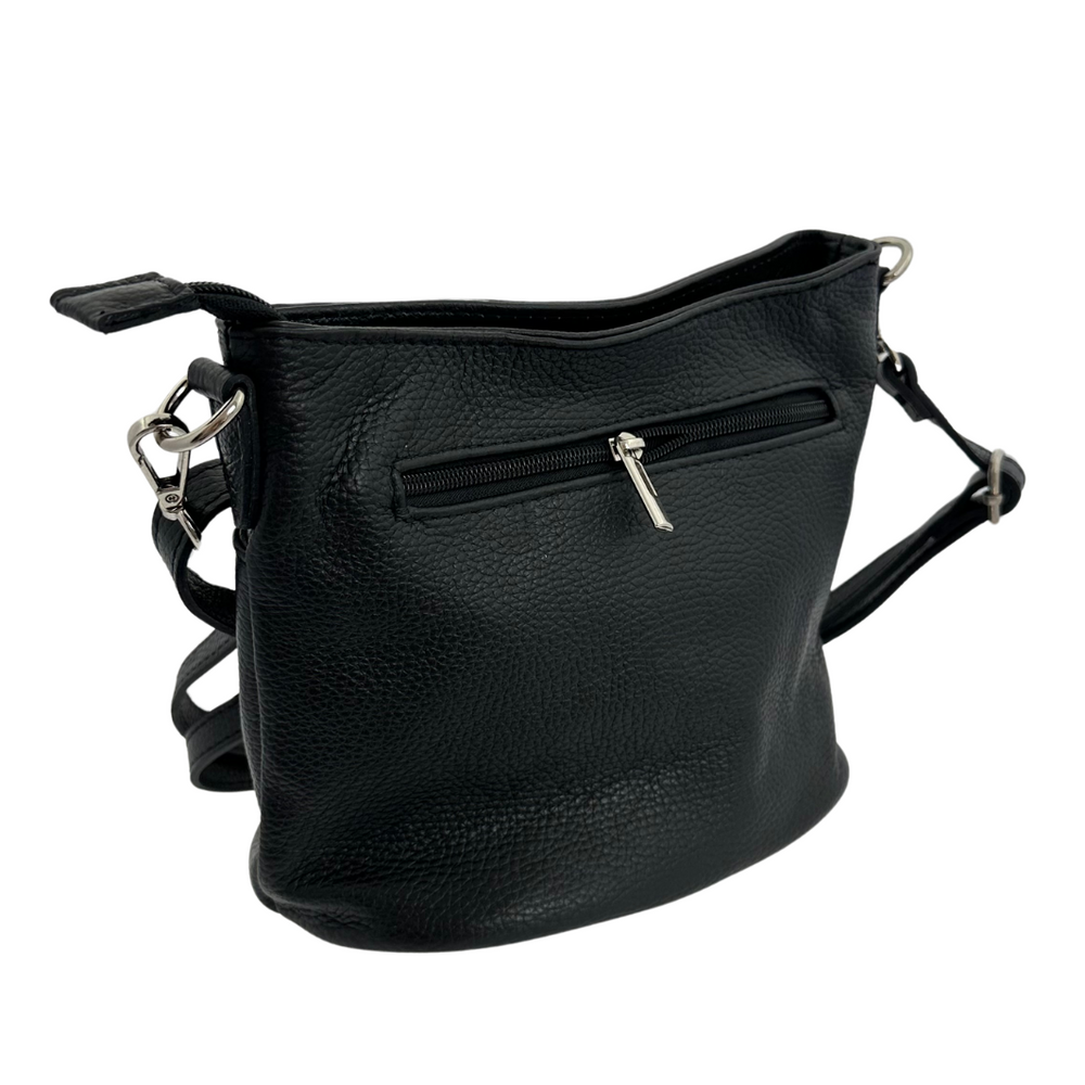 Маленька чорна шкіряна сумка Ryłko