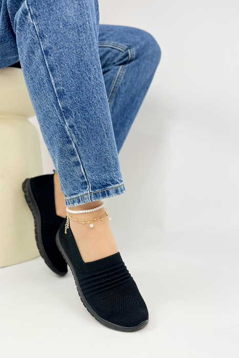 Tenisówki siatkowe czarne przewiewne płaskie