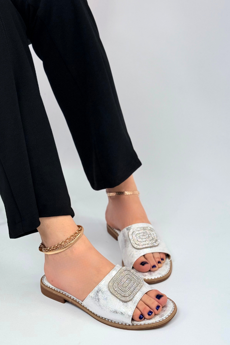 Золоті жіночі шльопанці Potocki