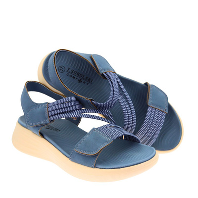 Сині босоніжки на липучці від T. Sokolski