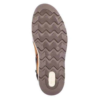 Trzewiki męskie Rieker ocieplane sznurowane z zamkiem w kolorze camel