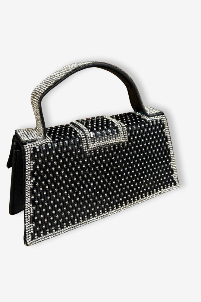 Жіноча чорна сумочка з подвійною ручкою і ремінцем Big Star