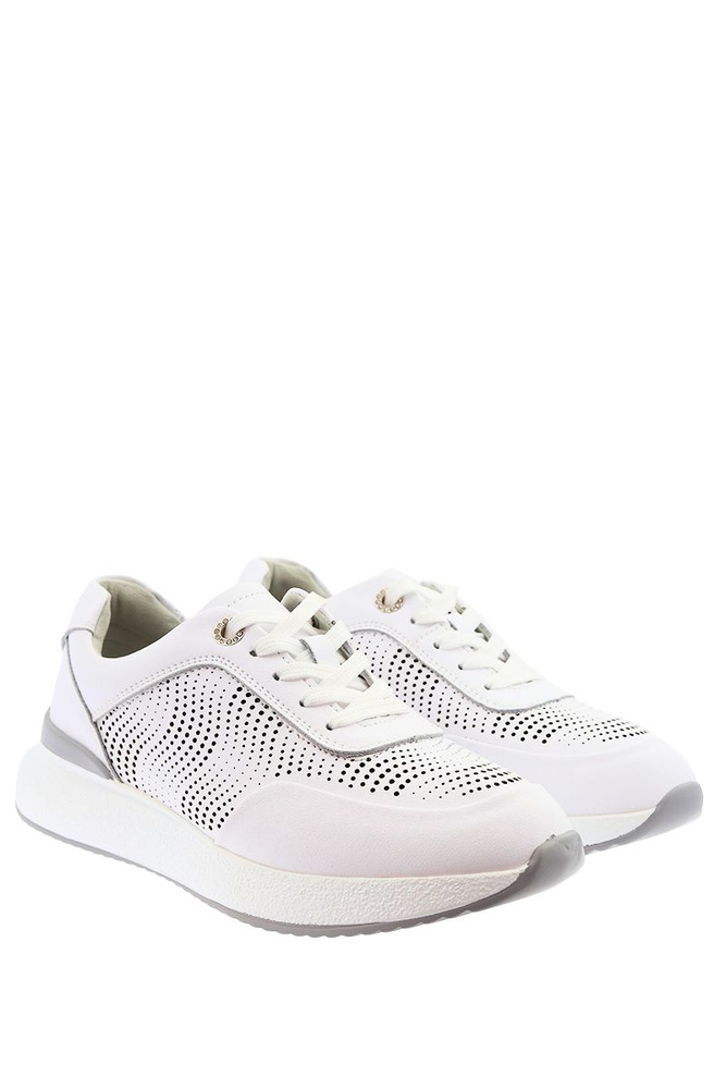 Sneakersy białe skórzane perforowane na platformie