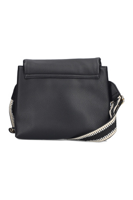 Чорна сумка-почтальон з екошкіри з сумкою Rieker