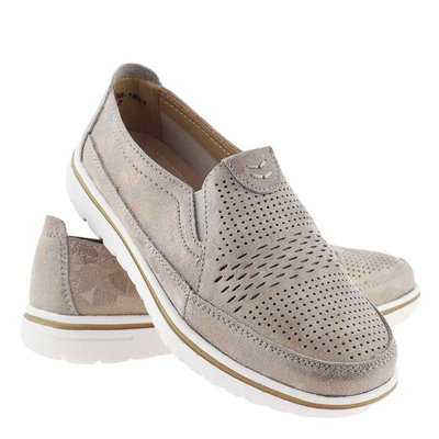 Шкіряне жіноче взуття Evento золотого кольору