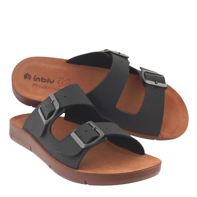 Klapki męskie czarne Inblu