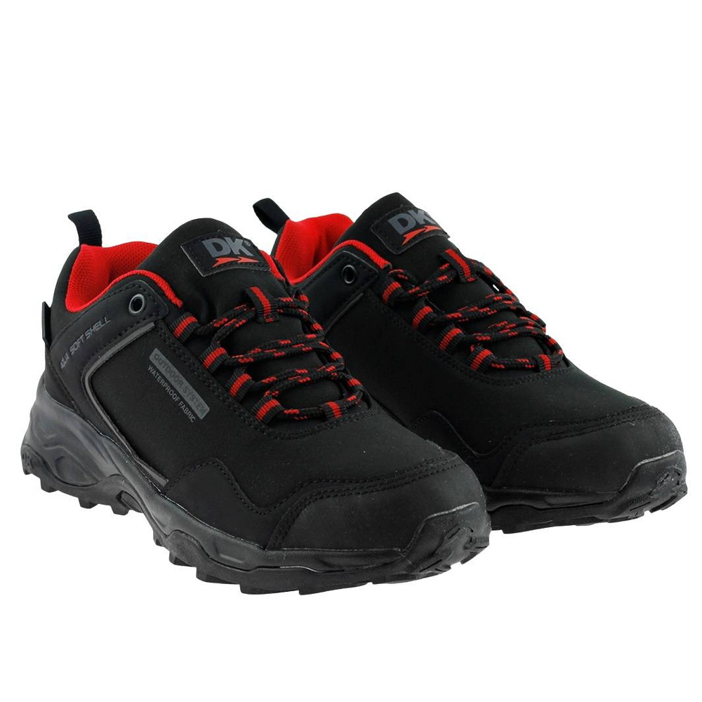 Młodzieżowe buty trekkingowe czarno-czerwone DK