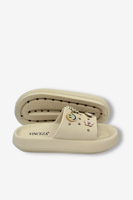 Бежеві жіночі поролонові шльопанці Vinceza