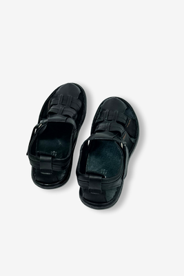 Wygodne sandały męskie z naturalnej skóry czarne