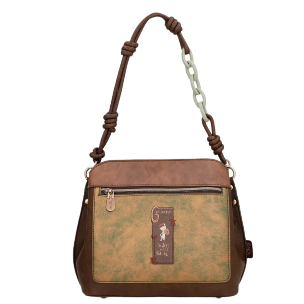 Mała torebka trzykomorowa z zamkiem i klipsem magnetycznym Anekke Core