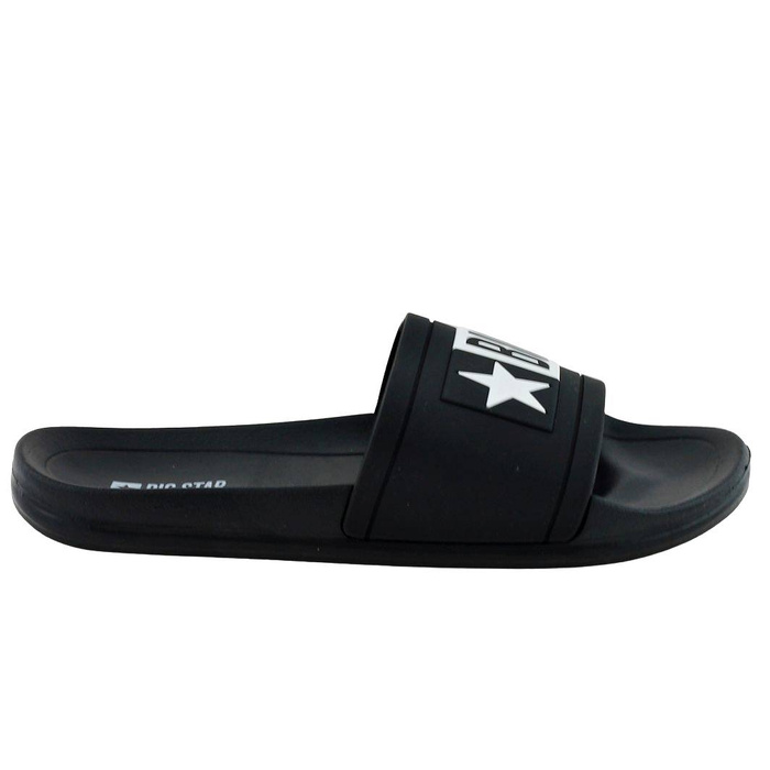 Чорні молодіжні шльопанці з помітним логотипом Big Star