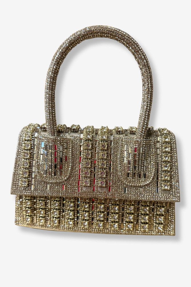 Kopertówka wizytowa z cyrkoniami na łańcuszku złota