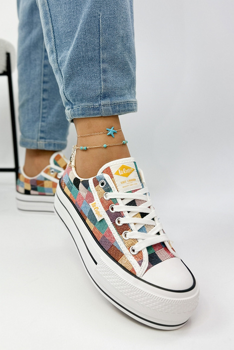 Модні різнокольорові жіночі кеди на платформі