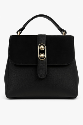Жіноча чорна сумочка з подвійною ручкою і ремінцем Big Star