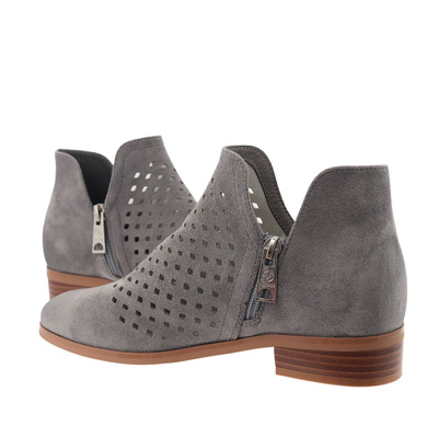 Wiosenne botki zamszowe w kolorze szarym Vinceza
