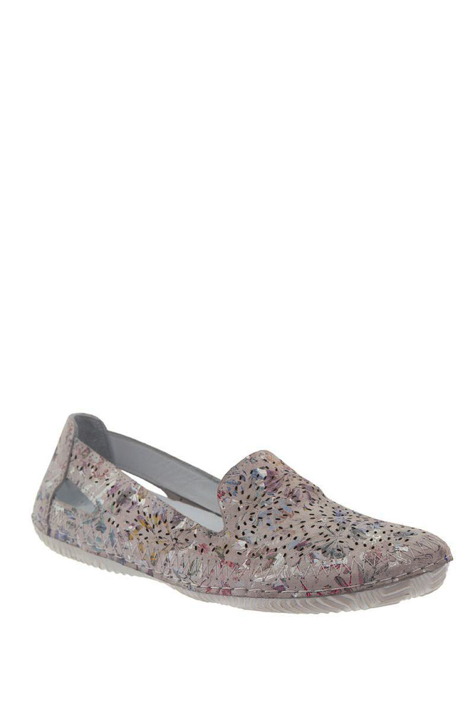 Białe skórzane półbuty wsuwane ażurowe