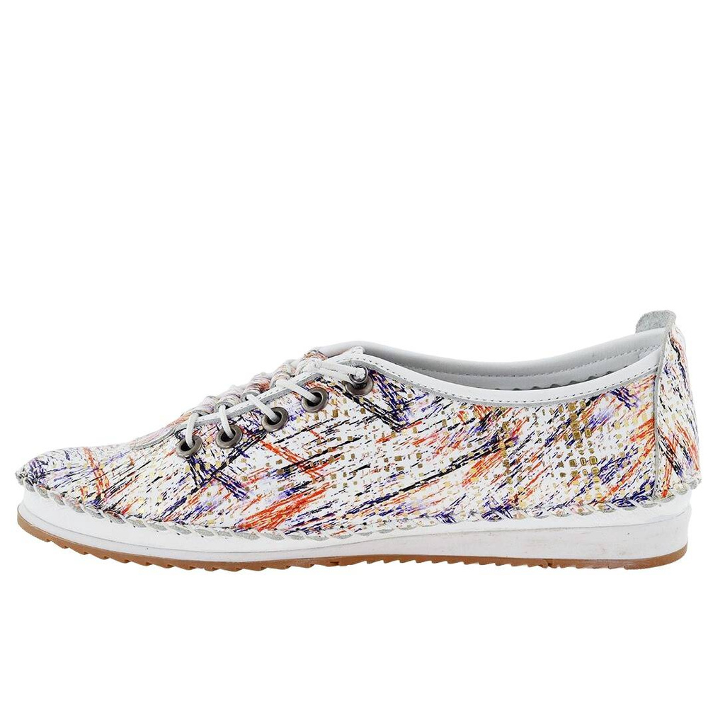 Modne półbuty damskie skórzane z kolorową cholewką Artiker 