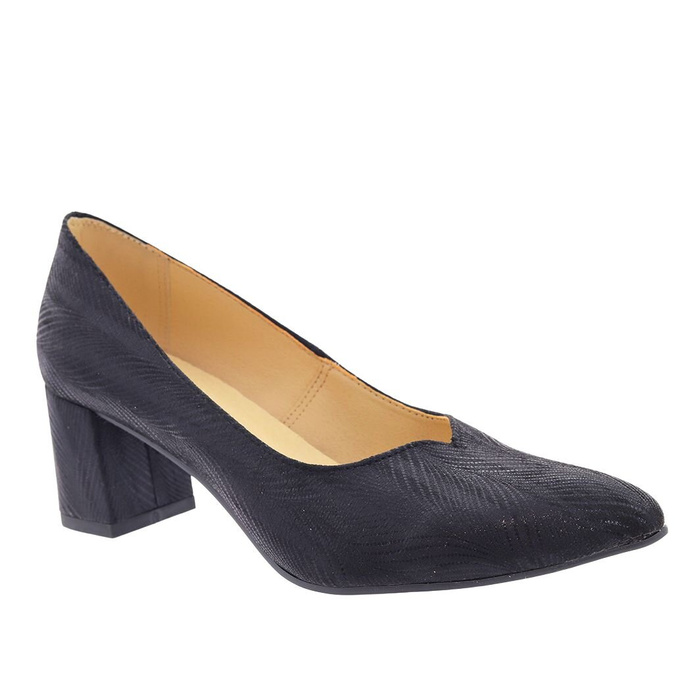 Klasyczne czarne czółenka na klocku Dantex