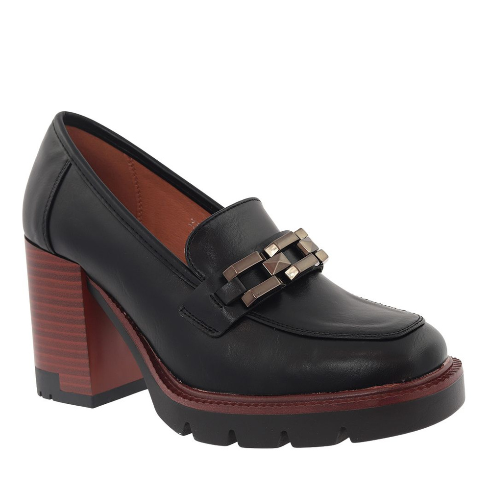 Чорні туфлі на високих підборах з пряжкою Potocki