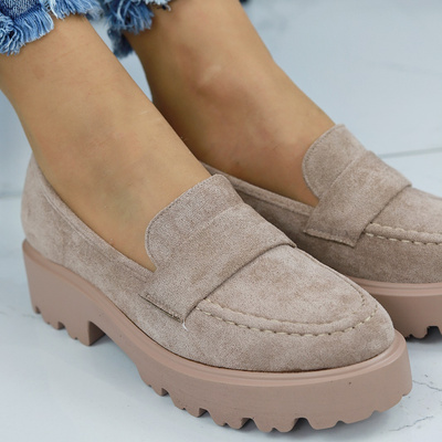 Модні бежеві мокасини з екошкіри Vinceza suede