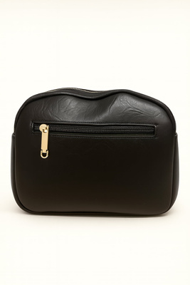 Listonoszka damska na ramię z zamkiem czarna