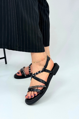 Бежеві шкіряні ажурні босоніжки на липучці 