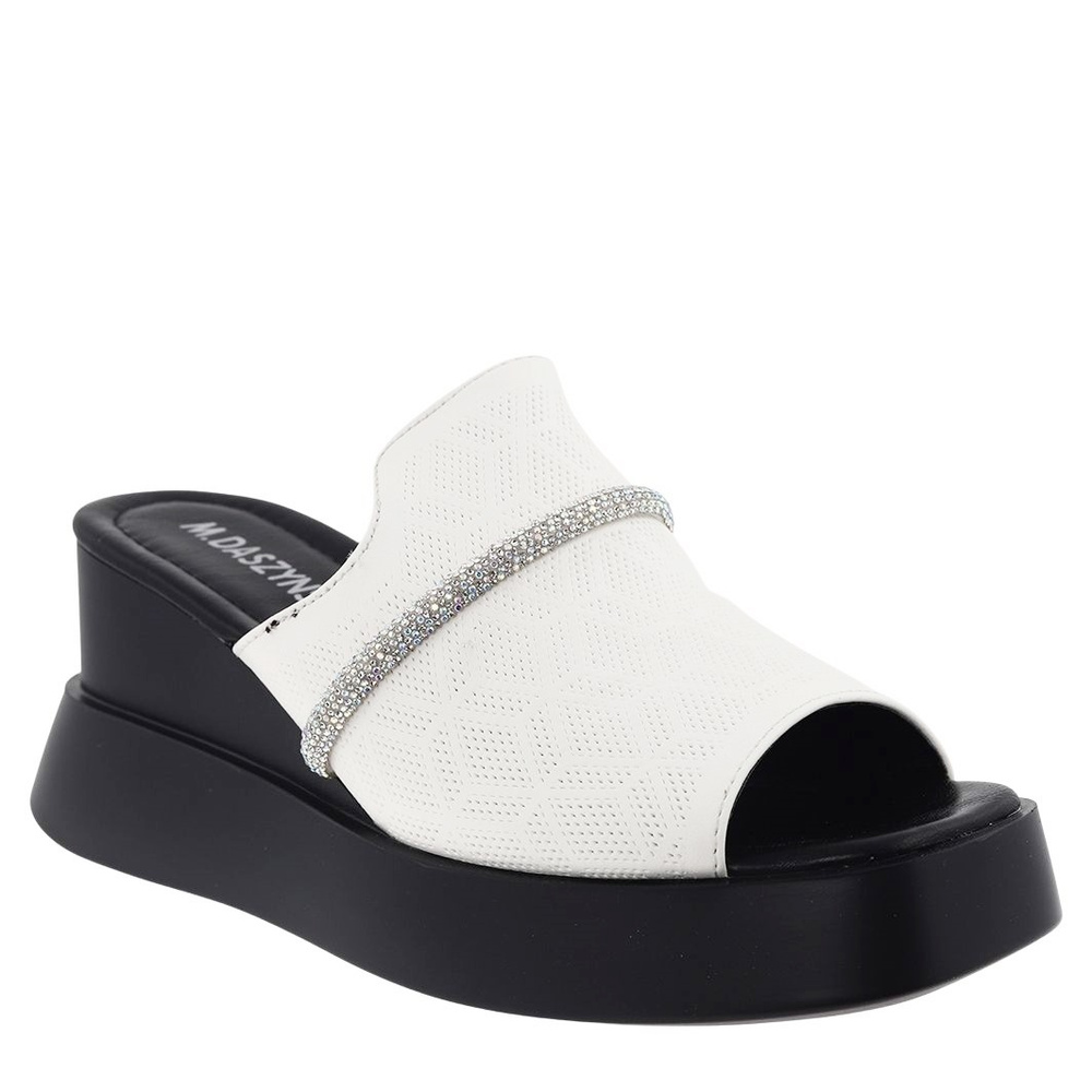 Жіночі білі сабо на танкетці M. Daszyński