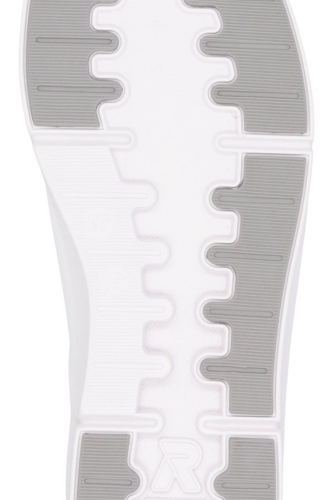 Białe skórzane półbuty damskie Rieker sznurowane