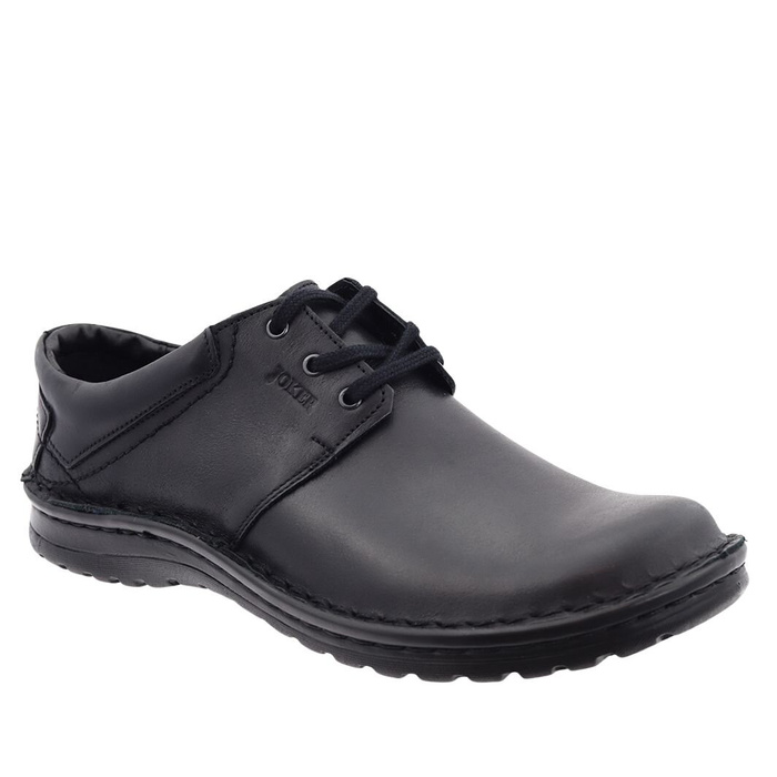 Чоловічі чорні шкіряні туфлі на шнурівці, польські