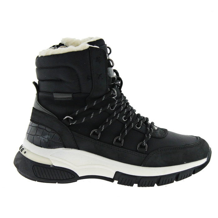 Botki zimowe Mustang czarne na zamek z kożuszkiem