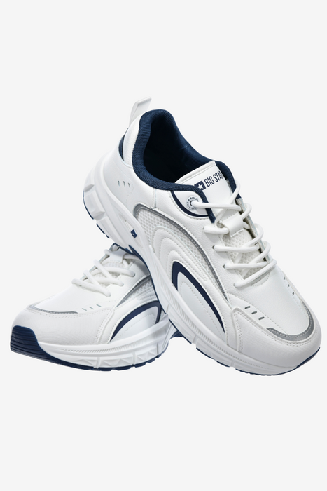 Białe sneakersy męskie na grubej podeszwie sznurowane Big Star