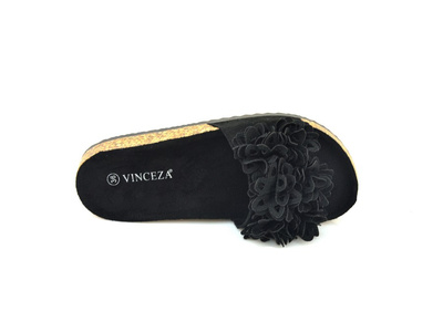Чорні шльопанці VINCEZA 21-30121