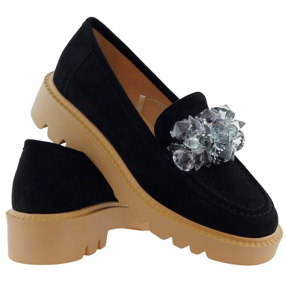 Czarne zamszowe mokasyny damskie Vinceza